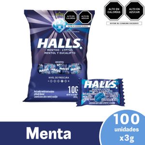 Halls Mentol Bolsa x 100 Unds