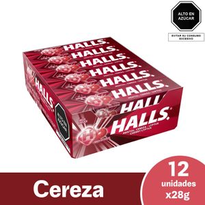 Halls Barra 9S Cherry Display x 12 Unds