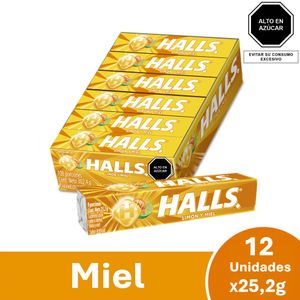 Halls Barra 9S Miel y Limón Display x 12 Unds