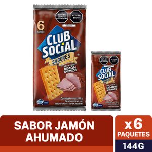 Club Social Jamón Ahumado Display 06 Unds x 24gr